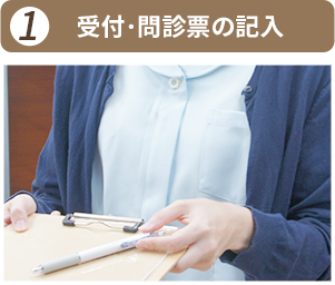 受付・問診票の記入